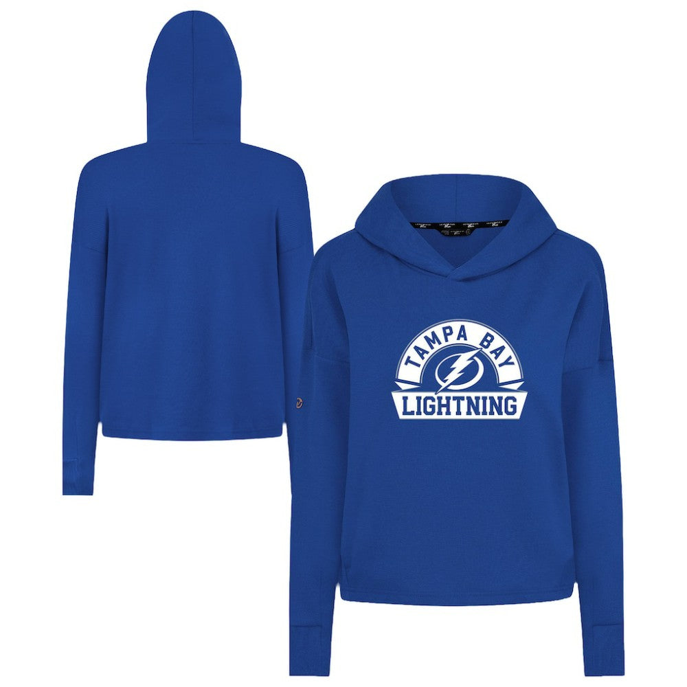 Tampa Bay Lightning Levelwear Women's Sweet Banner Arch Tri-Blend Cropped Pullover Hoodie