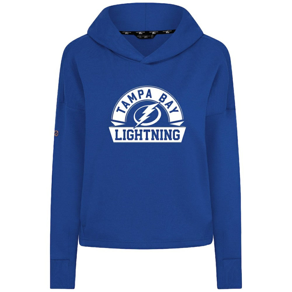 Tampa Bay Lightning Levelwear Women's Sweet Banner Arch Tri-Blend Cropped Pullover Hoodie