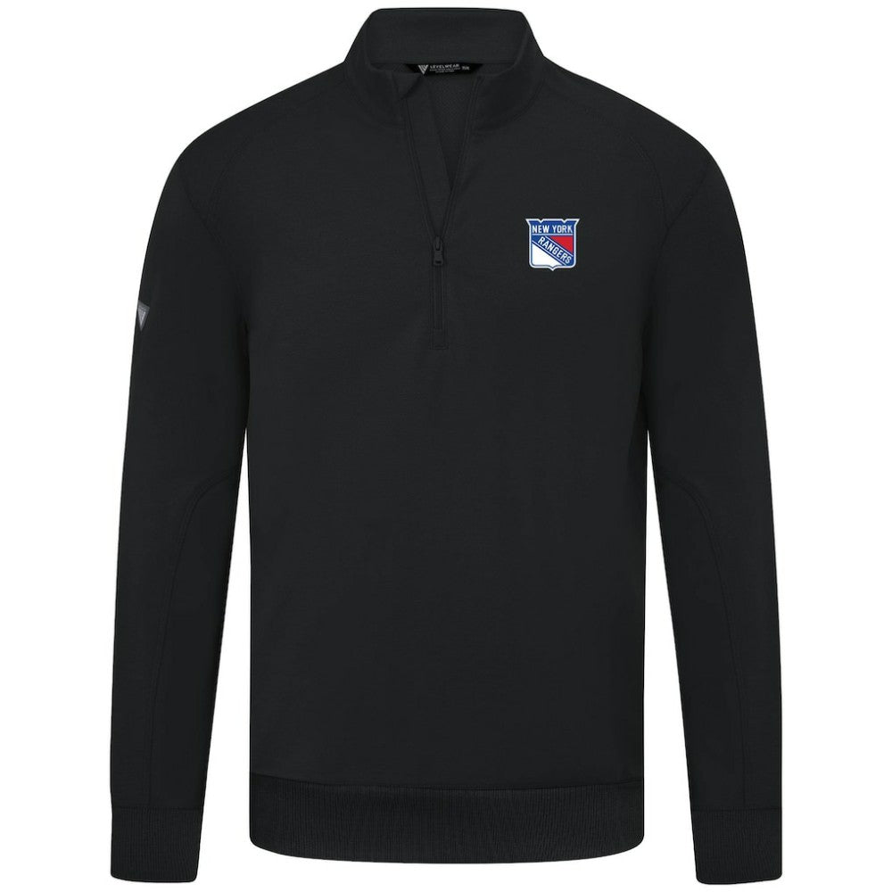 New York Rangers Levelwear Upright Tri-Blend Quarter-Zip Pullover