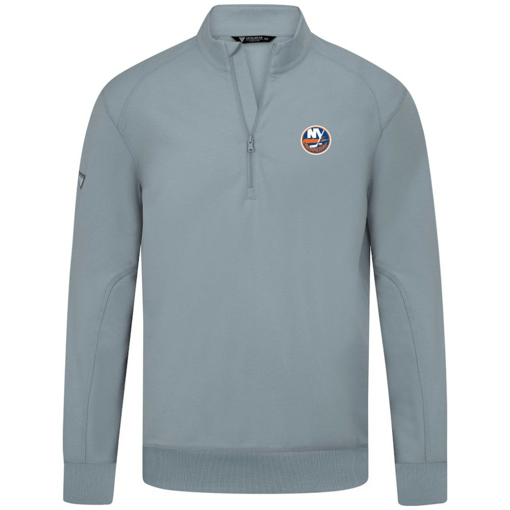 New York Islanders Levelwear Upright Tri-Blend Quarter-Zip Pullover