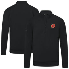 Calgary Flames Levelwear Upright Tri-Blend Quarter-Zip Pullover