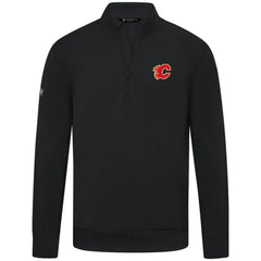 Calgary Flames Levelwear Upright Tri-Blend Quarter-Zip Pullover
