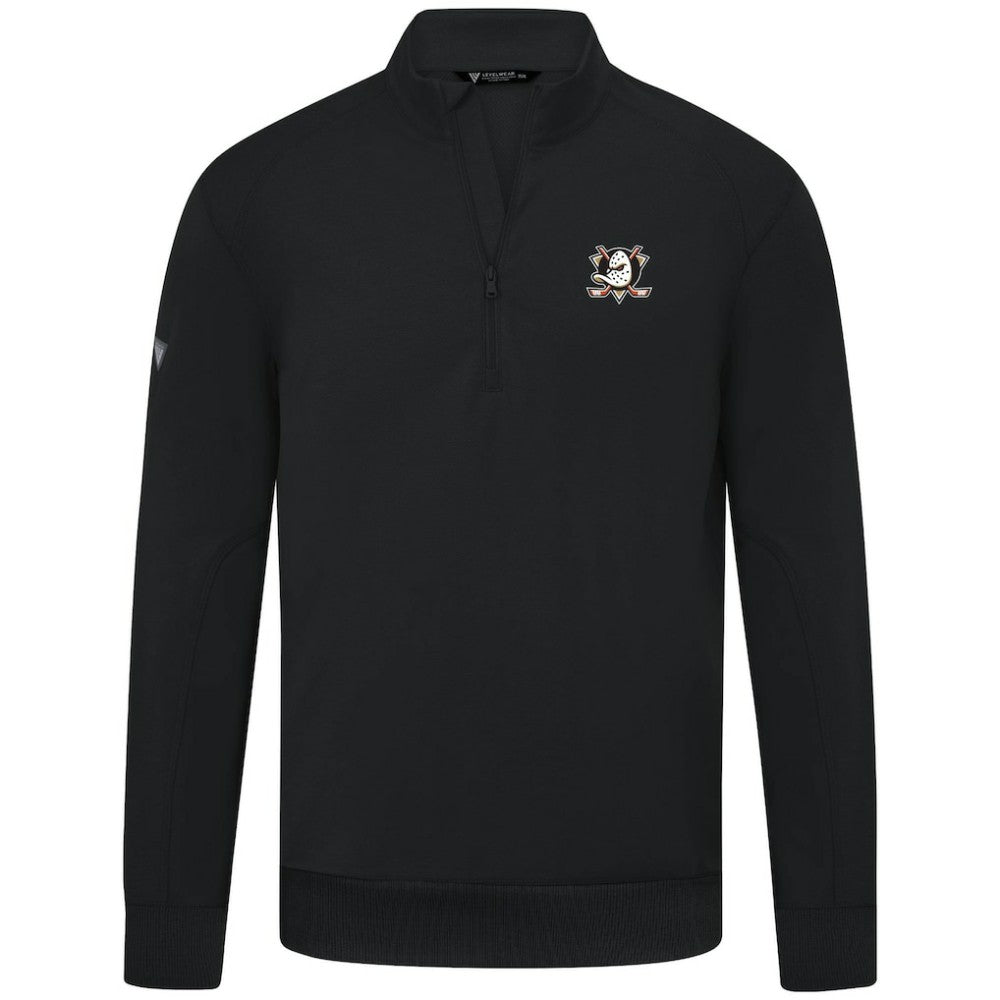 Anaheim Ducks Levelwear Upright Tri-Blend Quarter-Zip Pullover