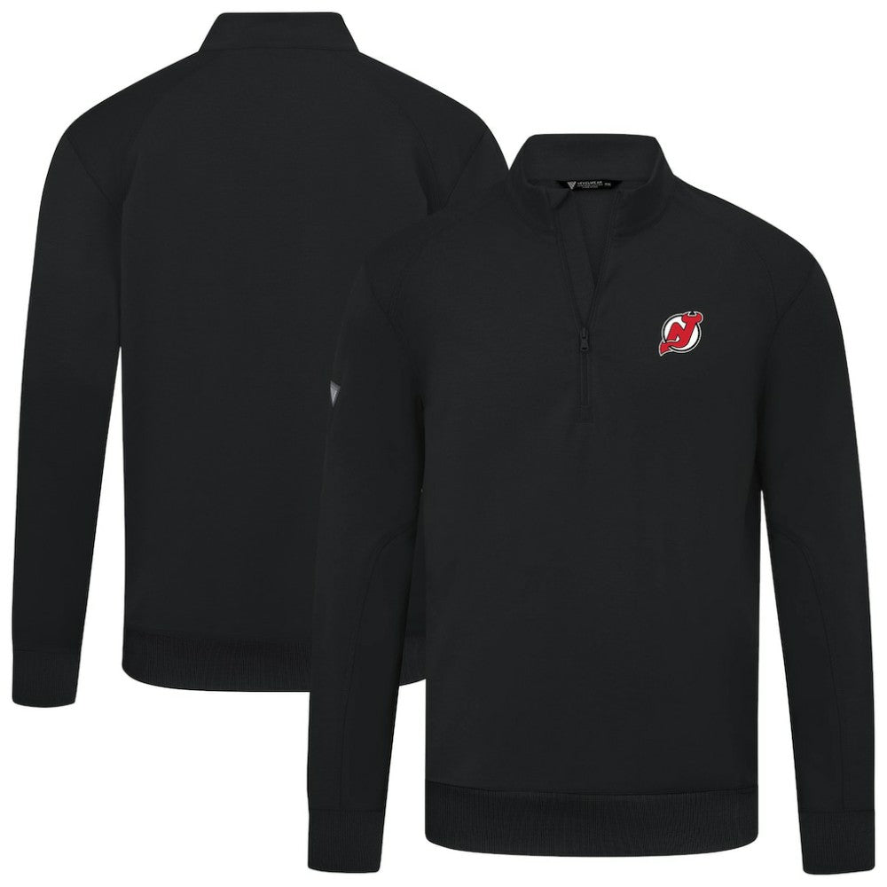 New Jersey Devils Levelwear Upright Tri-Blend Quarter-Zip Pullover