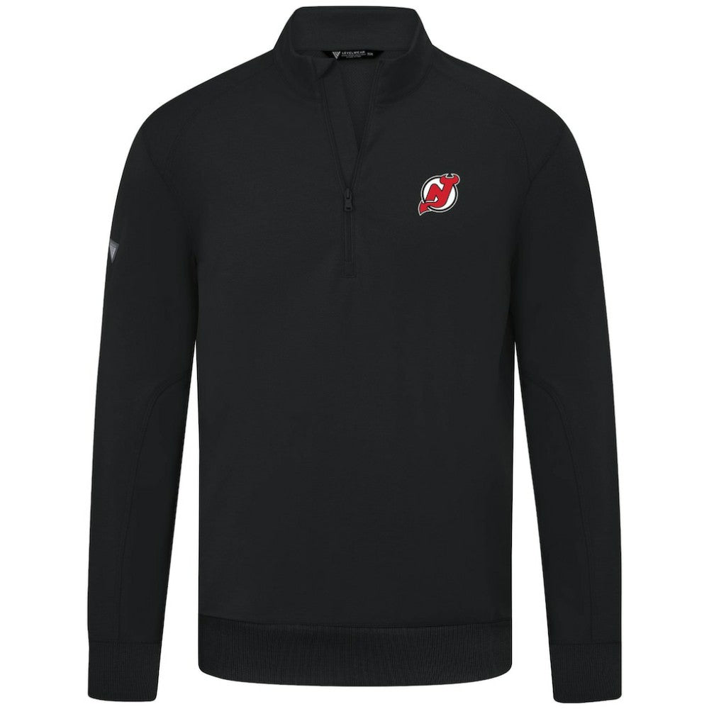 New Jersey Devils Levelwear Upright Tri-Blend Quarter-Zip Pullover