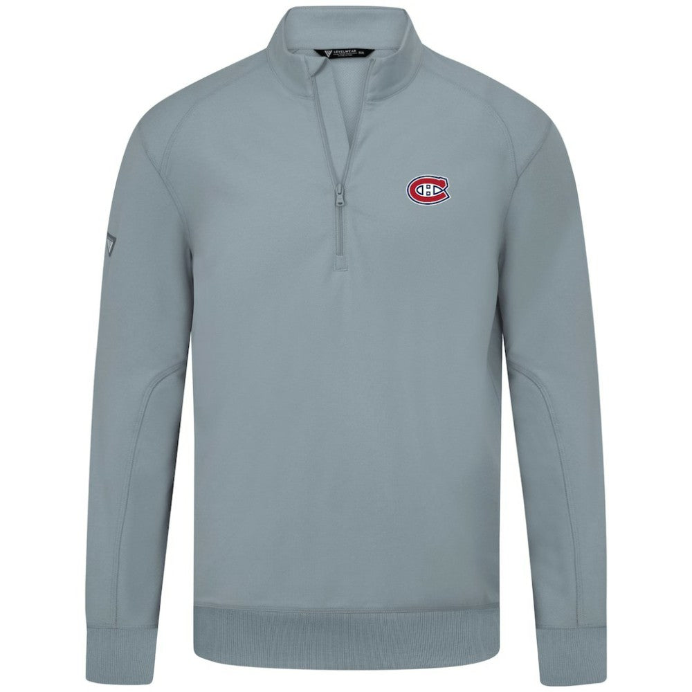 Montreal Canadiens Levelwear Upright Tri-Blend Quarter-Zip Pullover