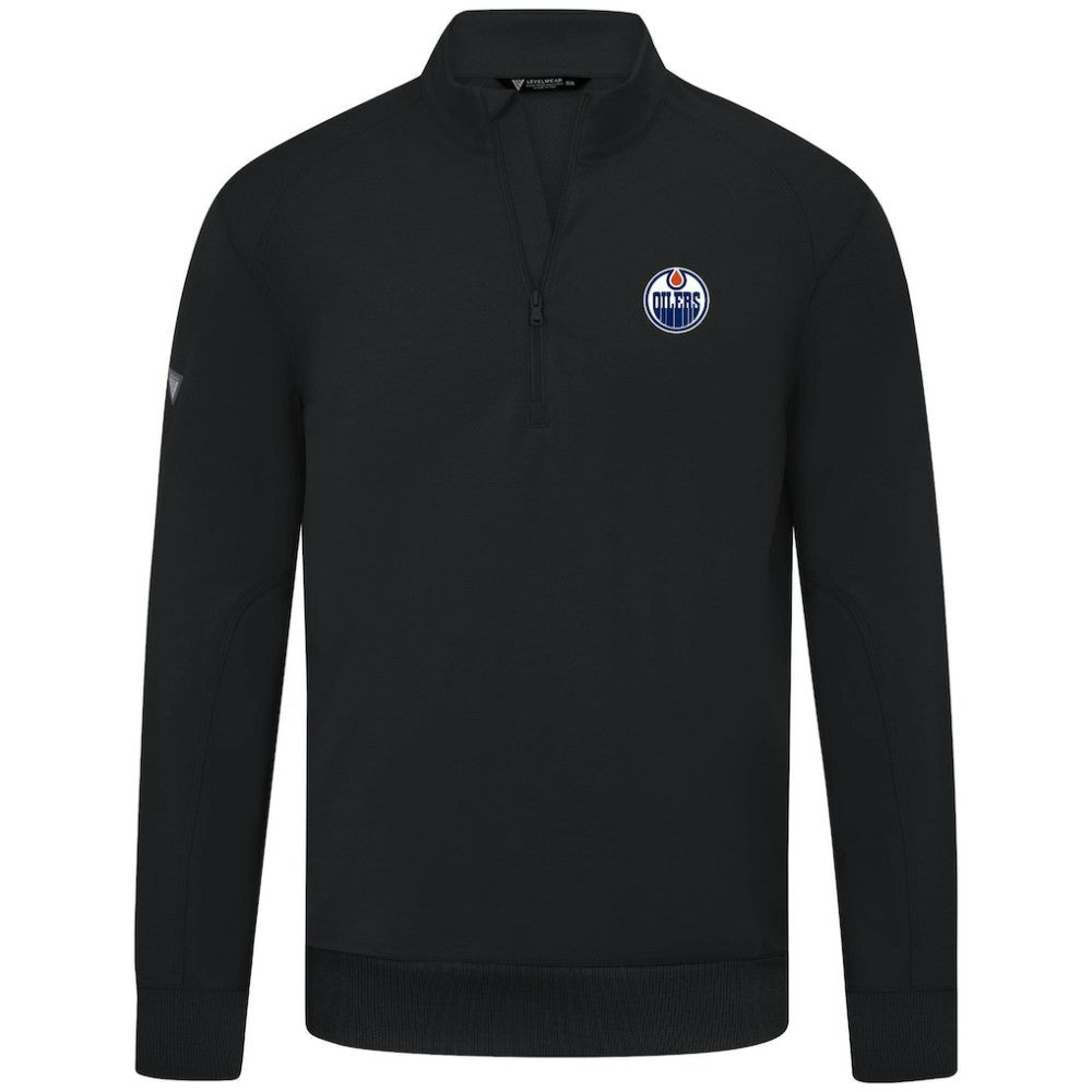 Edmonton Oilers Levelwear Upright Tri-Blend Quarter-Zip Pullover