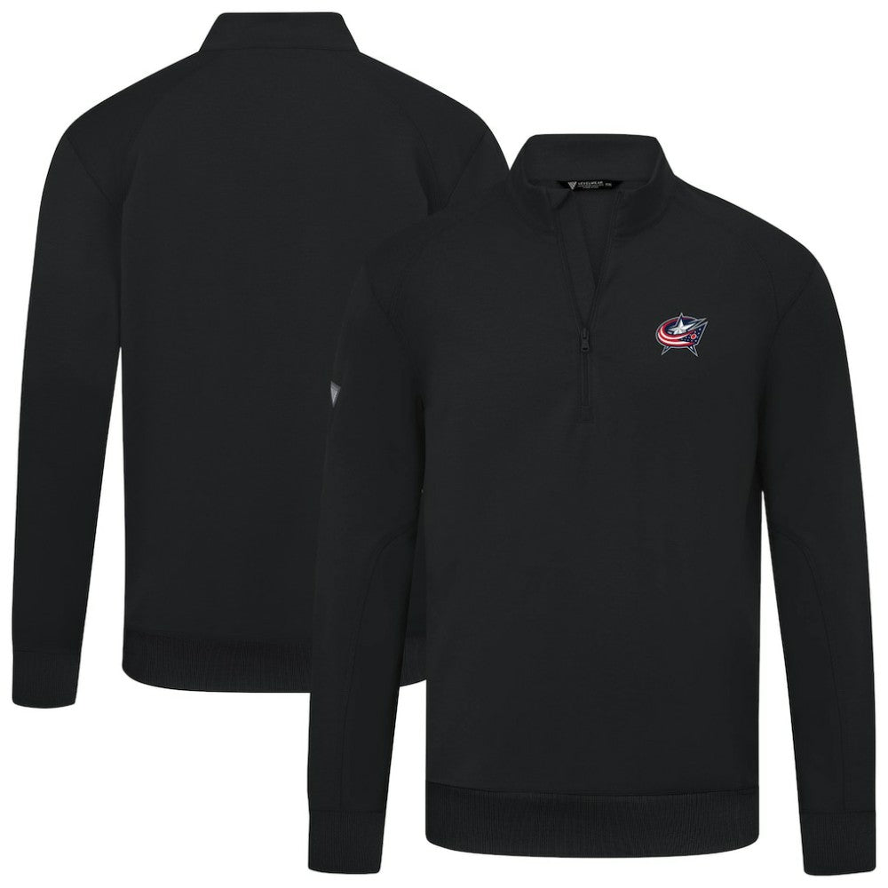 Columbus Blue Jackets Levelwear Upright Tri-Blend Quarter-Zip Pullover