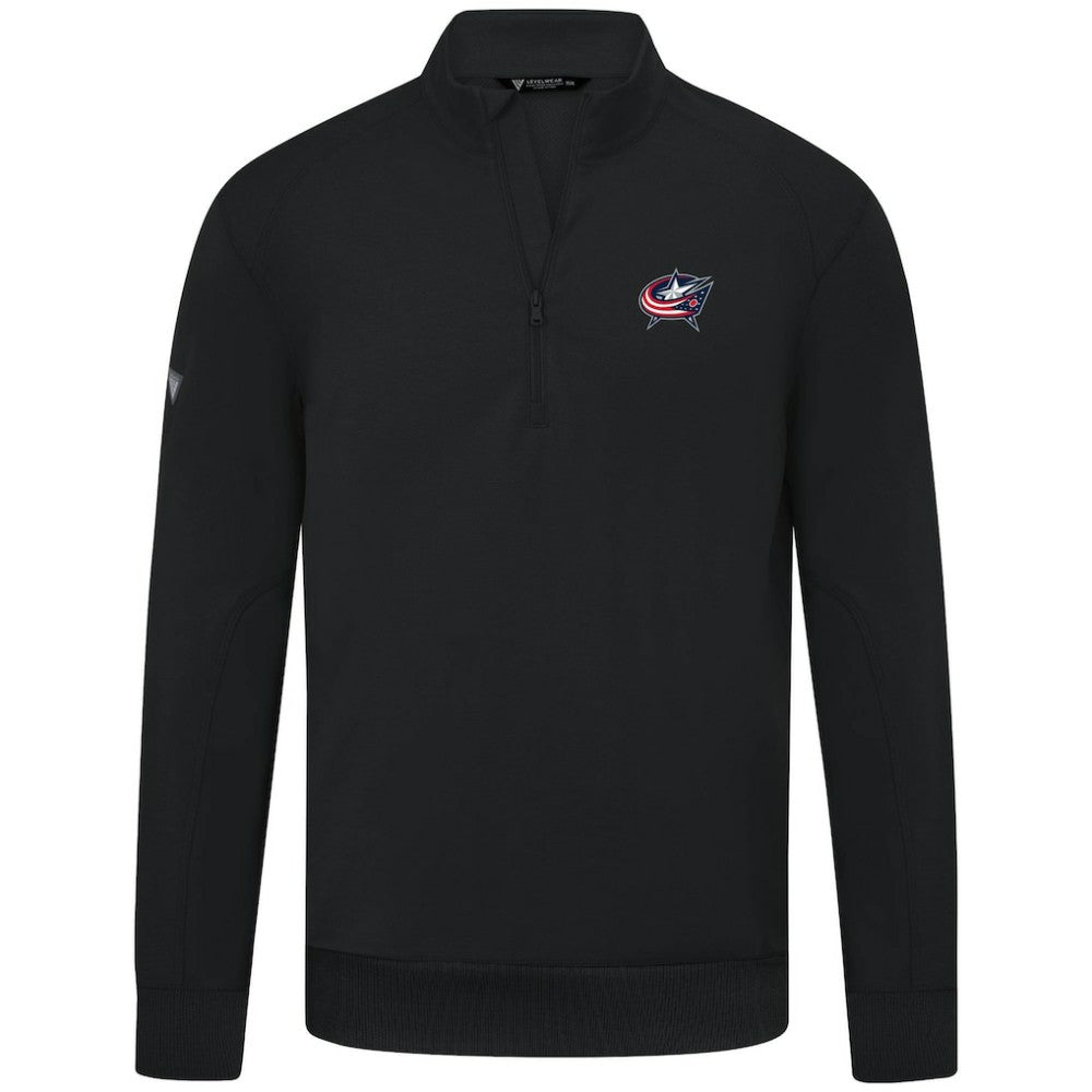 Columbus Blue Jackets Levelwear Upright Tri-Blend Quarter-Zip Pullover