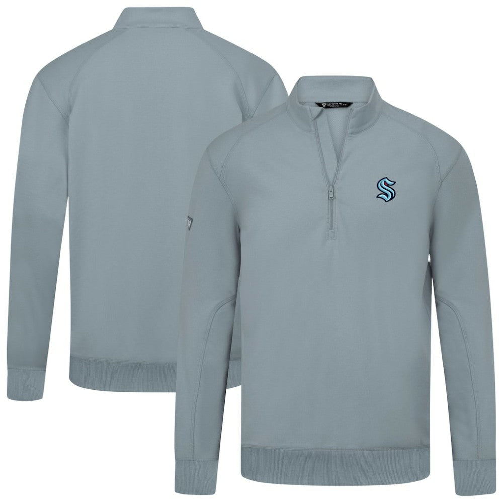 Seattle Kraken Levelwear Upright Tri-Blend Quarter-Zip Pullover