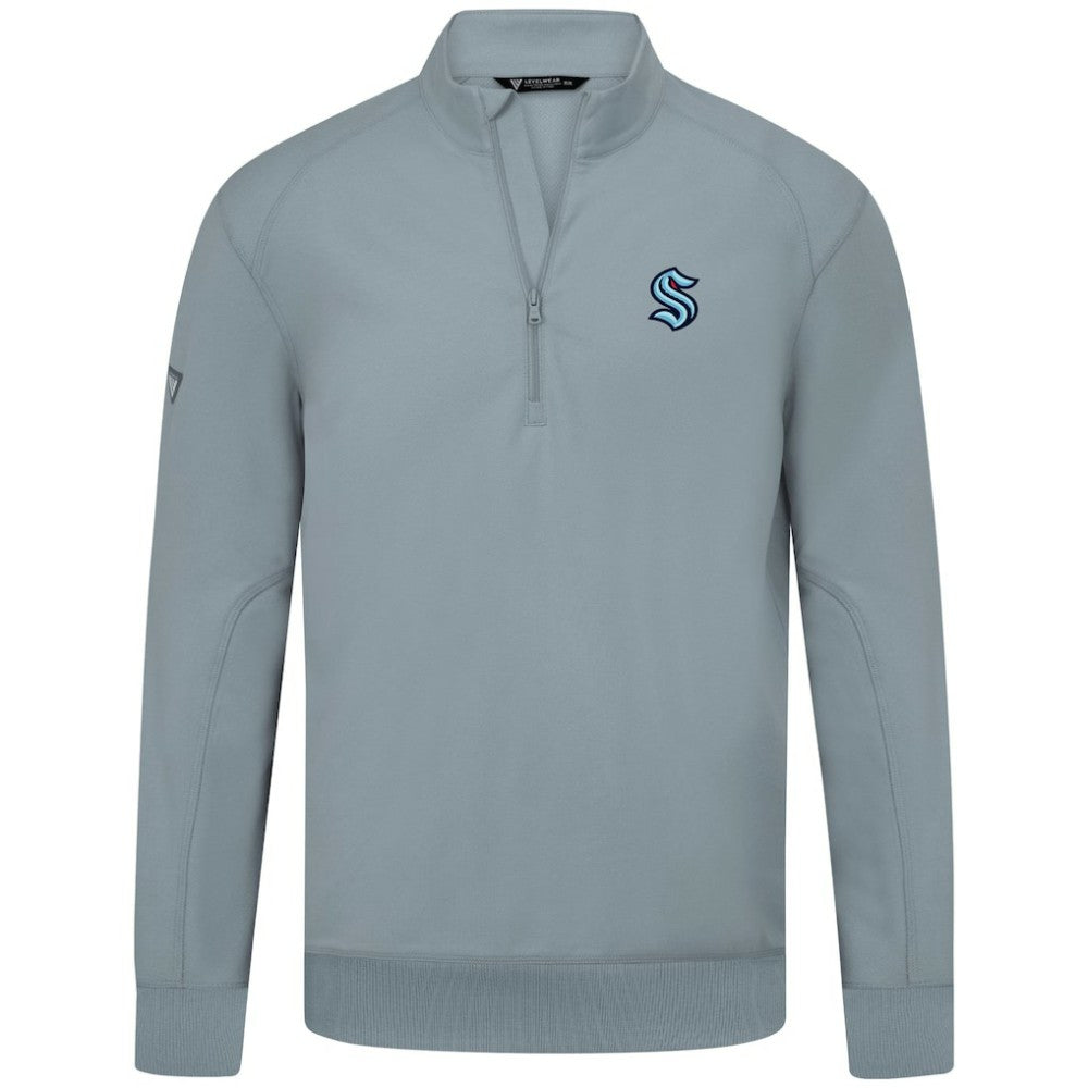 Seattle Kraken Levelwear Upright Tri-Blend Quarter-Zip Pullover