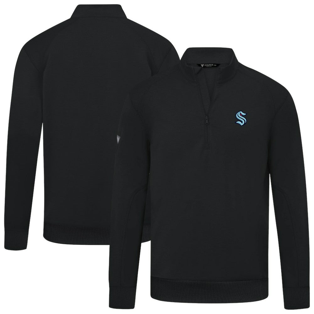 Seattle Kraken Levelwear Upright Tri-Blend Quarter-Zip Pullover
