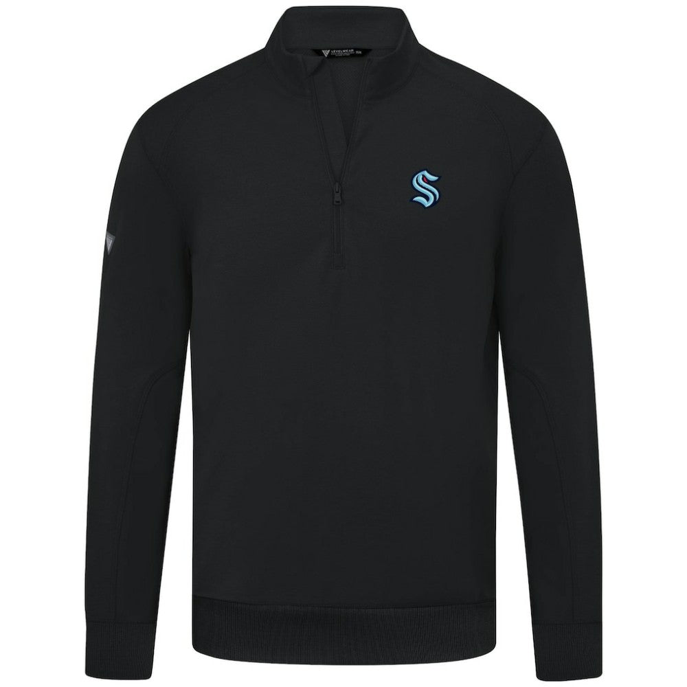 Seattle Kraken Levelwear Upright Tri-Blend Quarter-Zip Pullover
