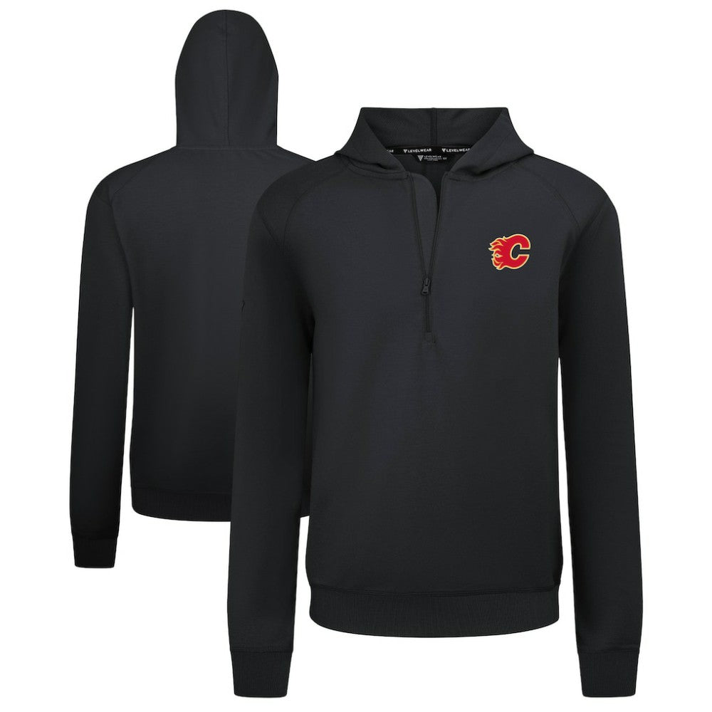 Calgary Flames Levelwear Technic Quarter-Zip Pullover Hoodie