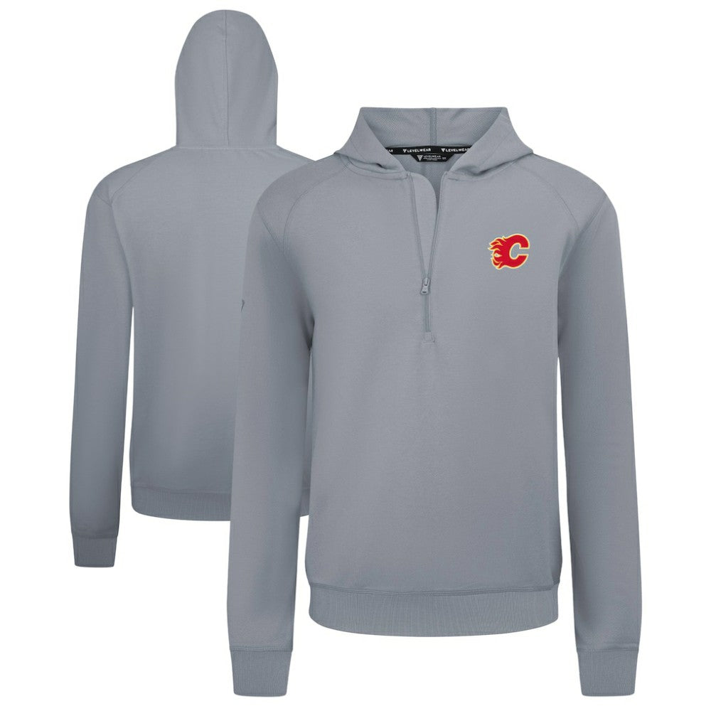 Calgary Flames Levelwear Technic Quarter-Zip Pullover Hoodie