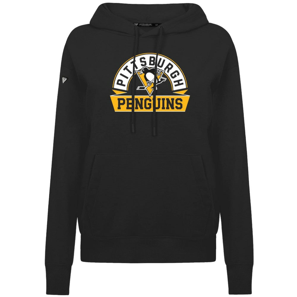 Pittsburgh Penguins Levelwear Women's Adorn Banner Arch Pullover Hoodie
