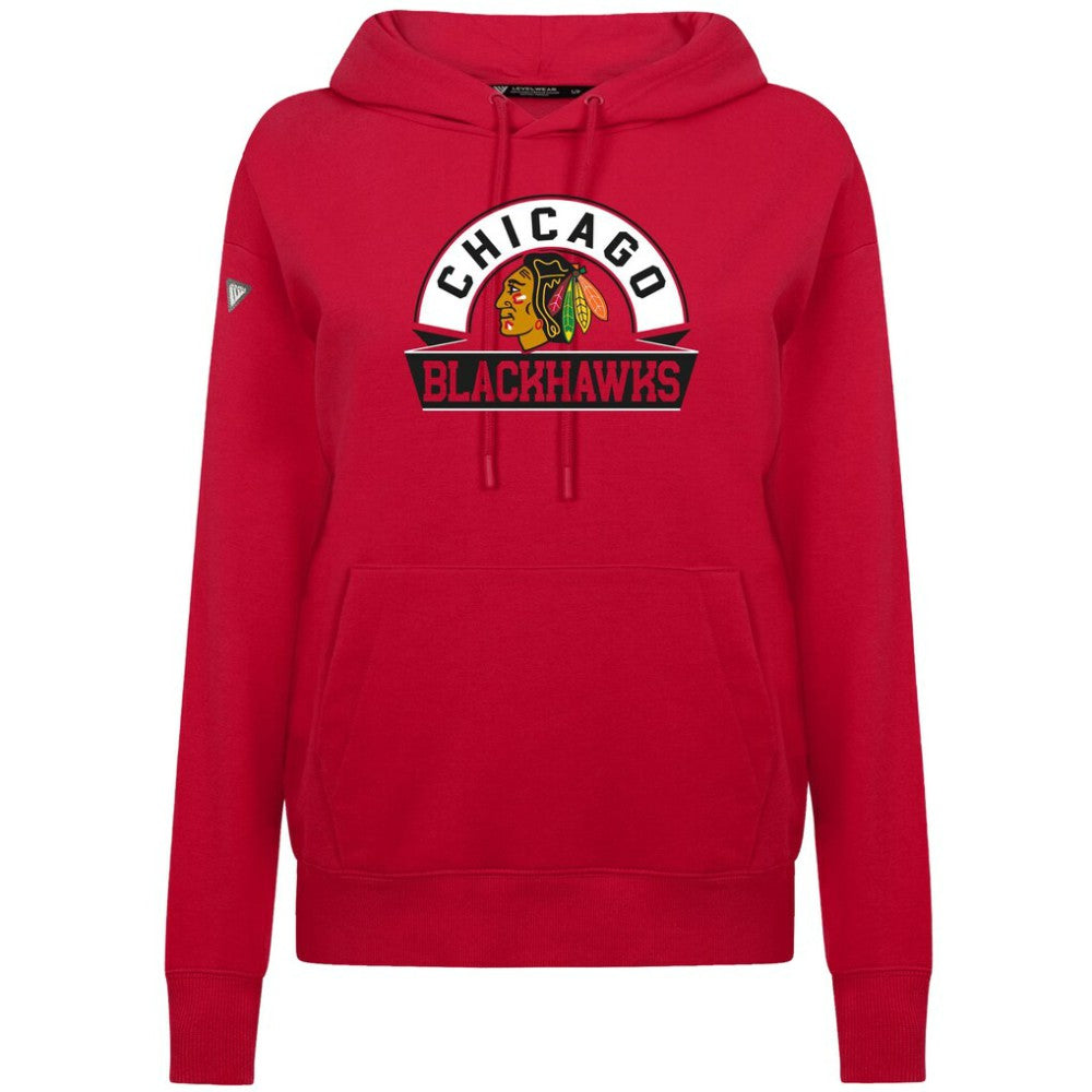 Chicago Blackhawks Levelwear Women's Adorn Banner Arch Pullover Hoodie