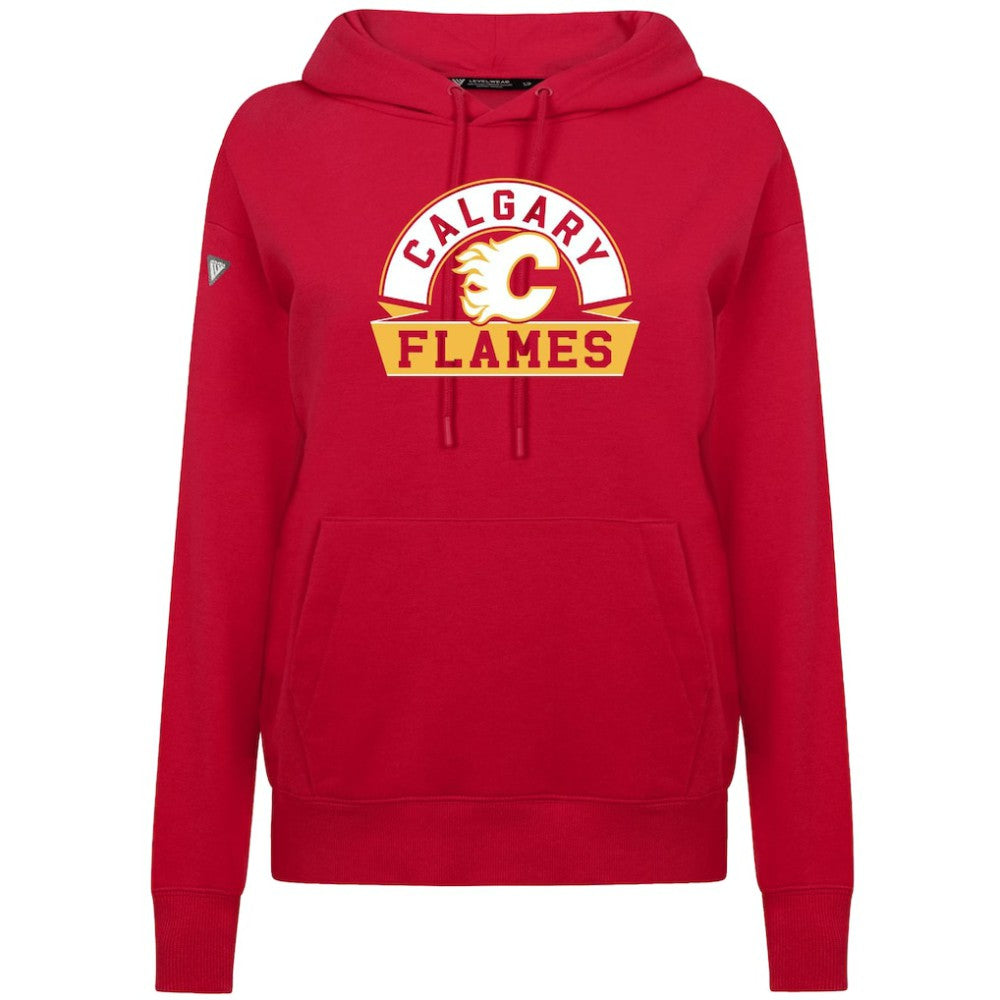 Calgary Flames Levelwear Women's Adorn Banner Arch Pullover Hoodie