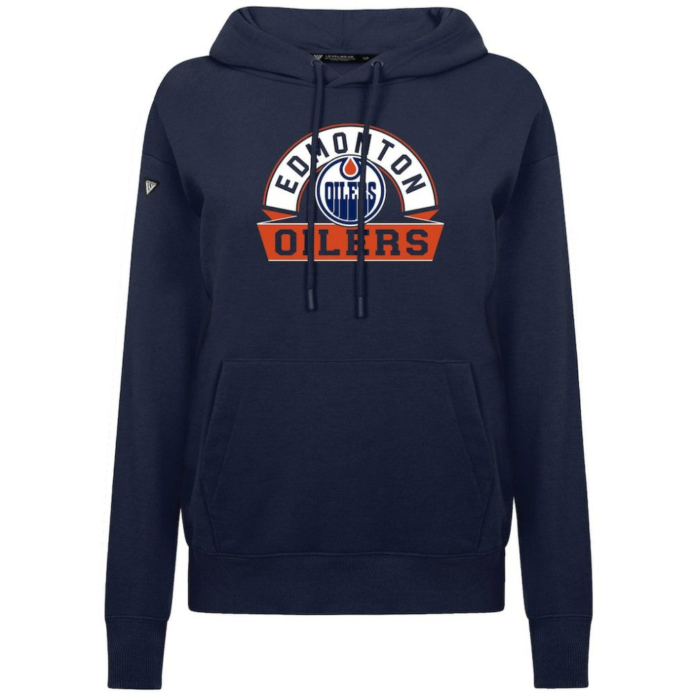 Edmonton Oilers Levelwear Women's Adorn Banner Arch Pullover Hoodie