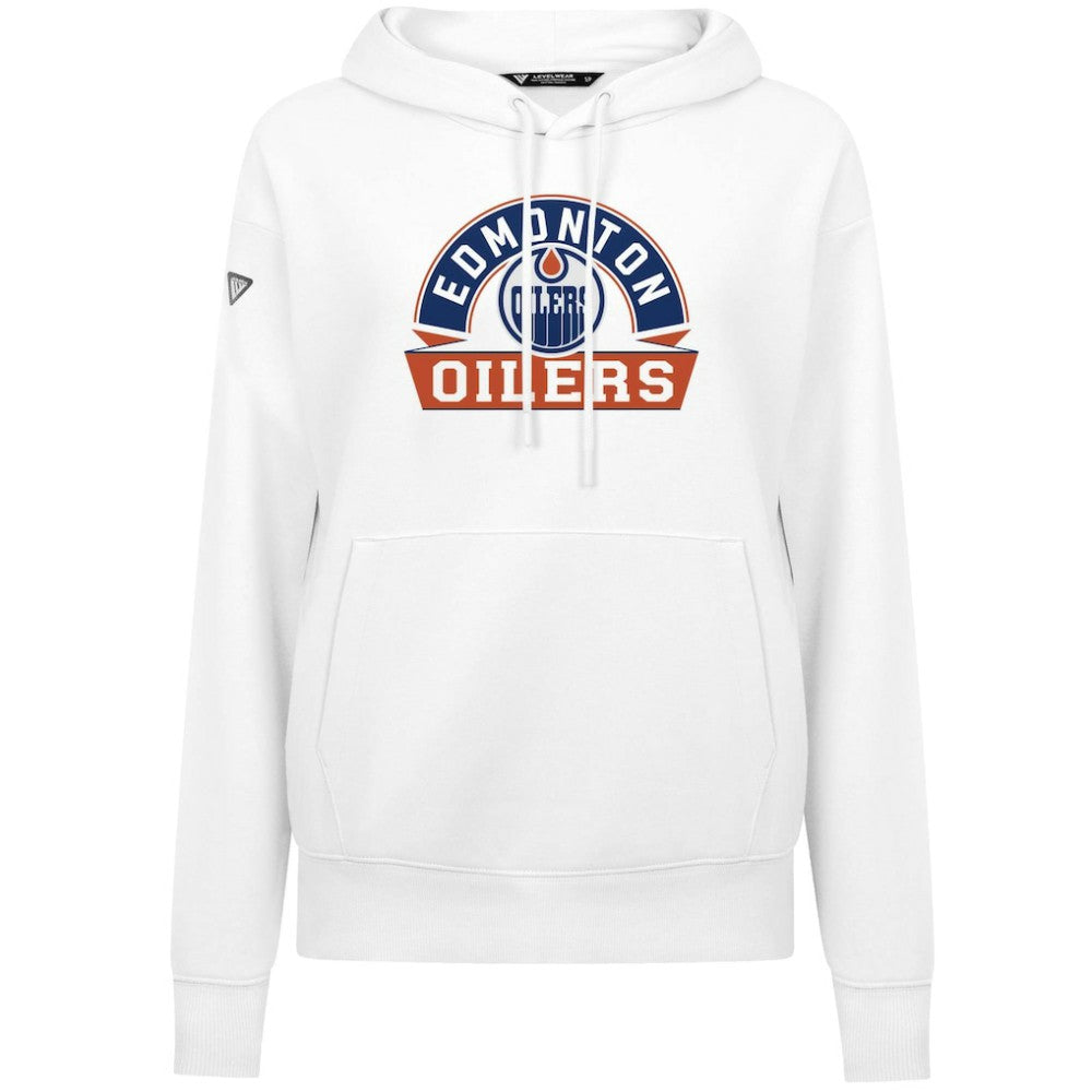 Edmonton Oilers Levelwear Women's Adorn Banner Arch Pullover Hoodie