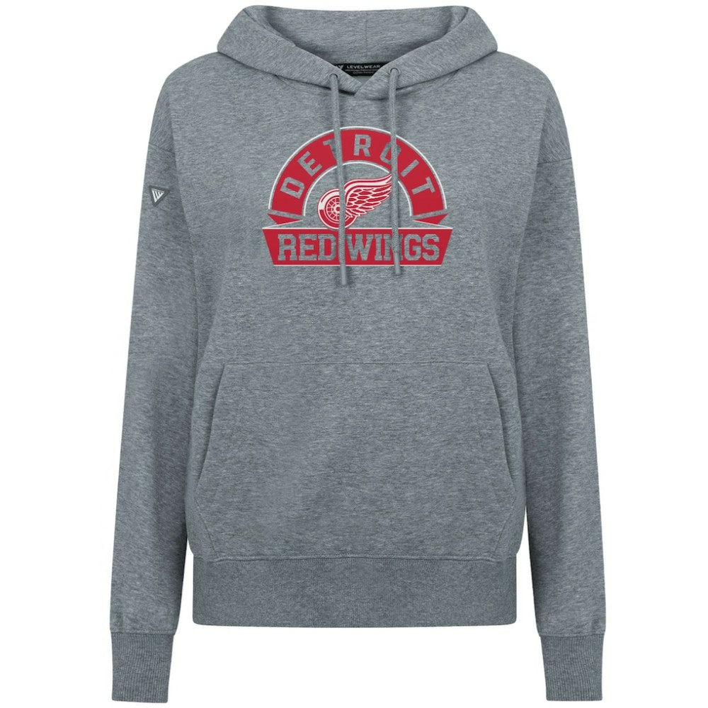 Detroit Red Wings Levelwear Women's Adorn Banner Arch Pullover Hoodie