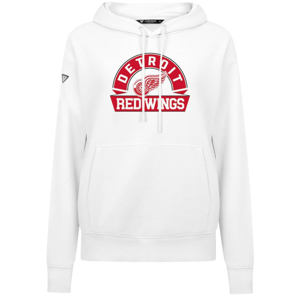 Detroit Red Wings Levelwear Women's Adorn Banner Arch Pullover Hoodie
