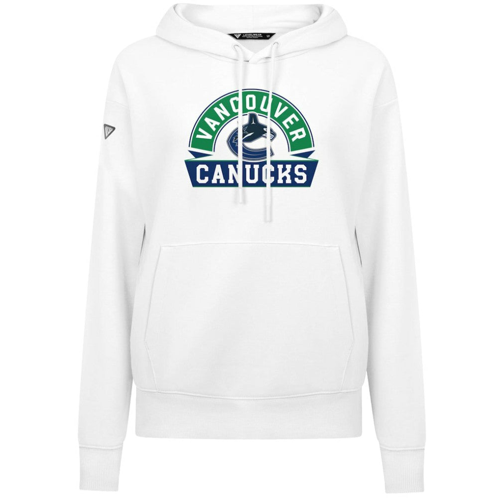 Vancouver Canucks Levelwear Women's Adorn Banner Arch Pullover Hoodie