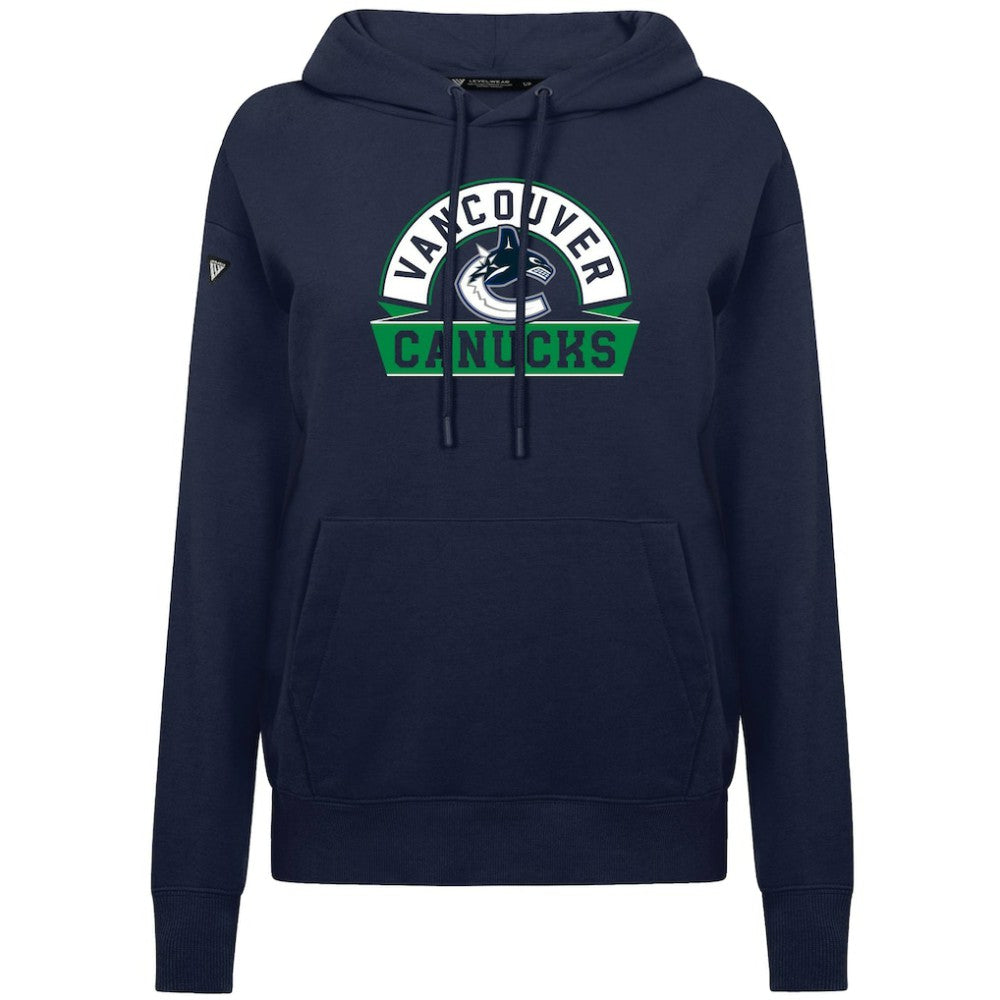 Vancouver Canucks Levelwear Women's Adorn Banner Arch Pullover Hoodie