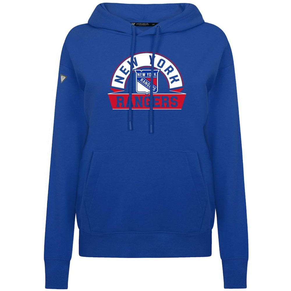 New York Rangers Levelwear Women's Adorn Banner Arch Pullover Hoodie
