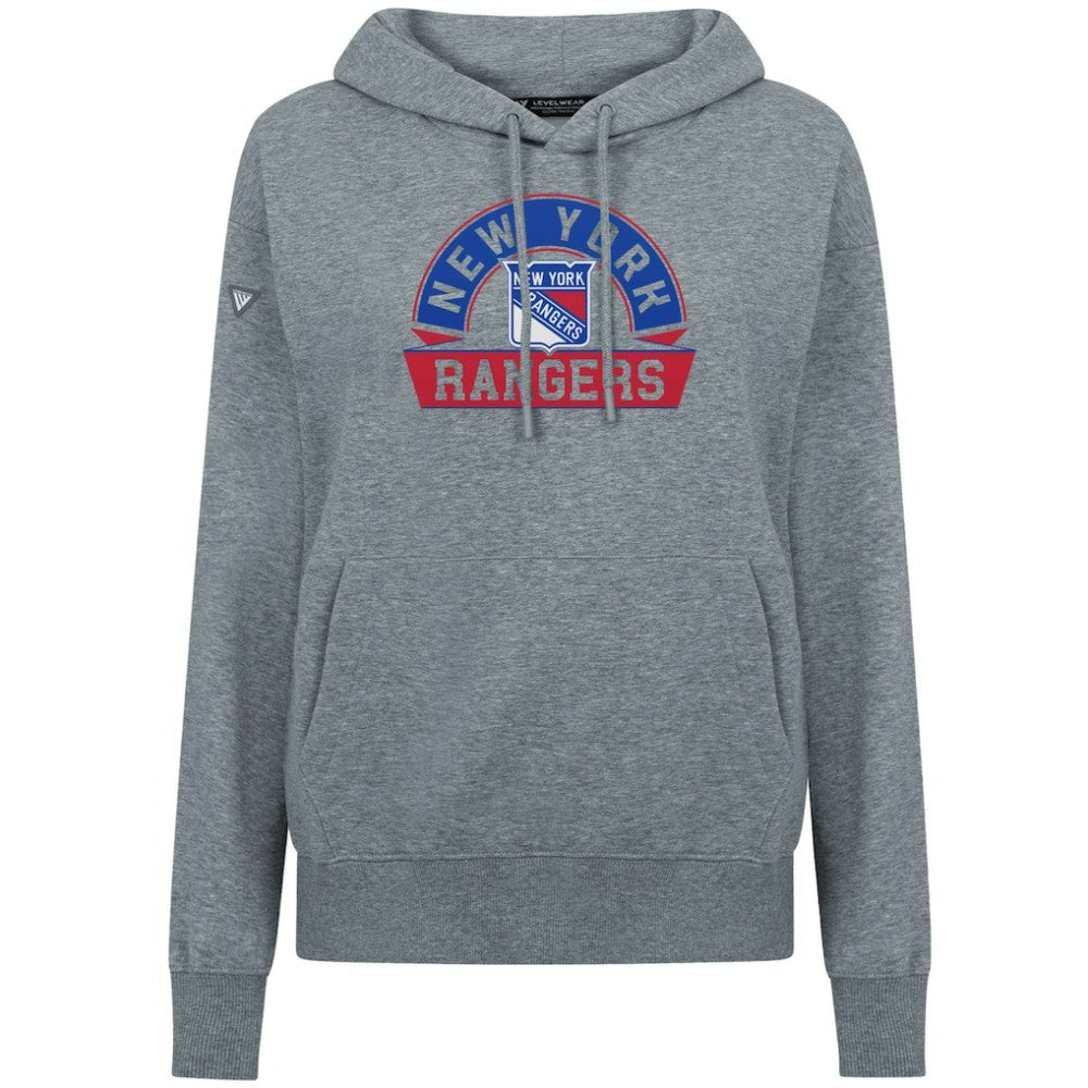 New York Rangers Levelwear Women's Adorn Banner Arch Pullover Hoodie