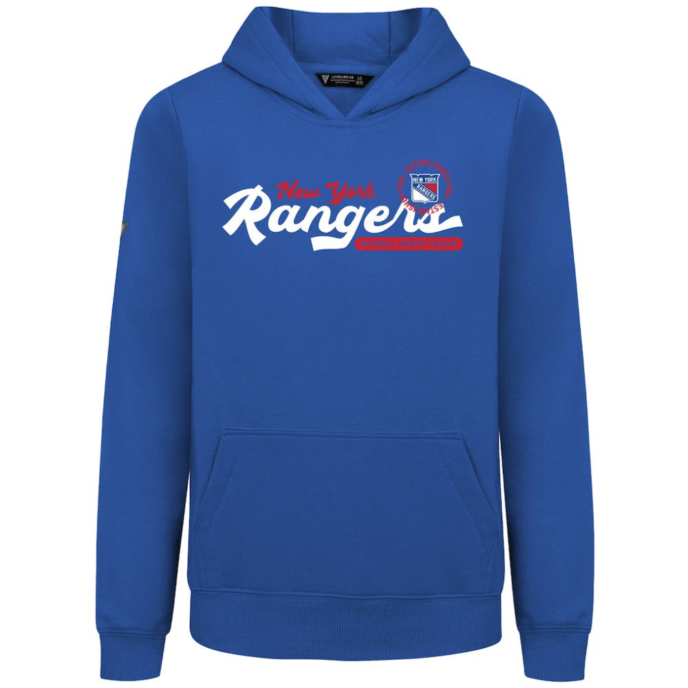 New York Rangers Levelwear Youth Podium Monument Pullover Hoodie