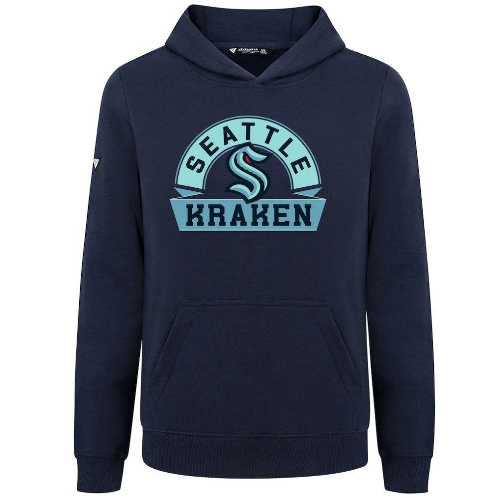 Seattle Kraken Levelwear Youth Podium Banner Arch Pullover Hoodie