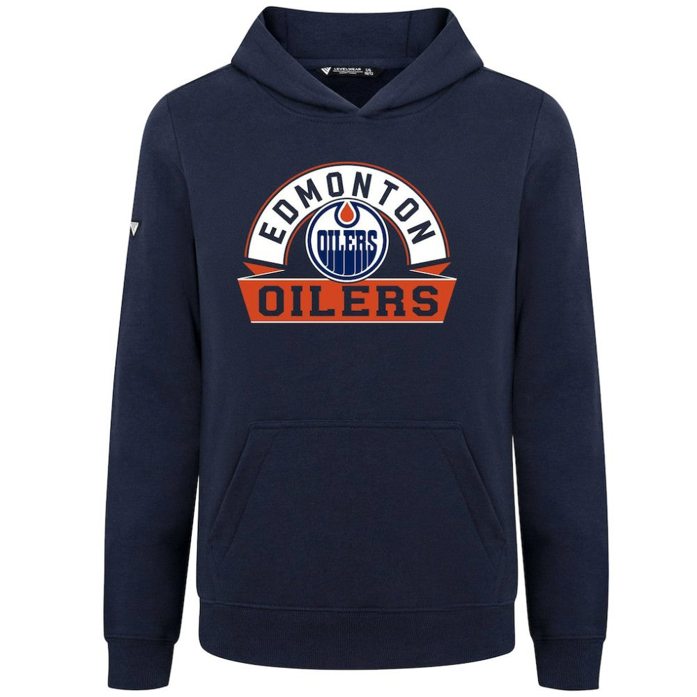 Edmonton Oilers Levelwear Youth Podium Banner Arch Pullover Hoodie