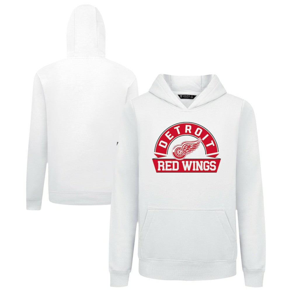Detroit Red Wings Levelwear Youth Podium Banner Arch Pullover Hoodie
