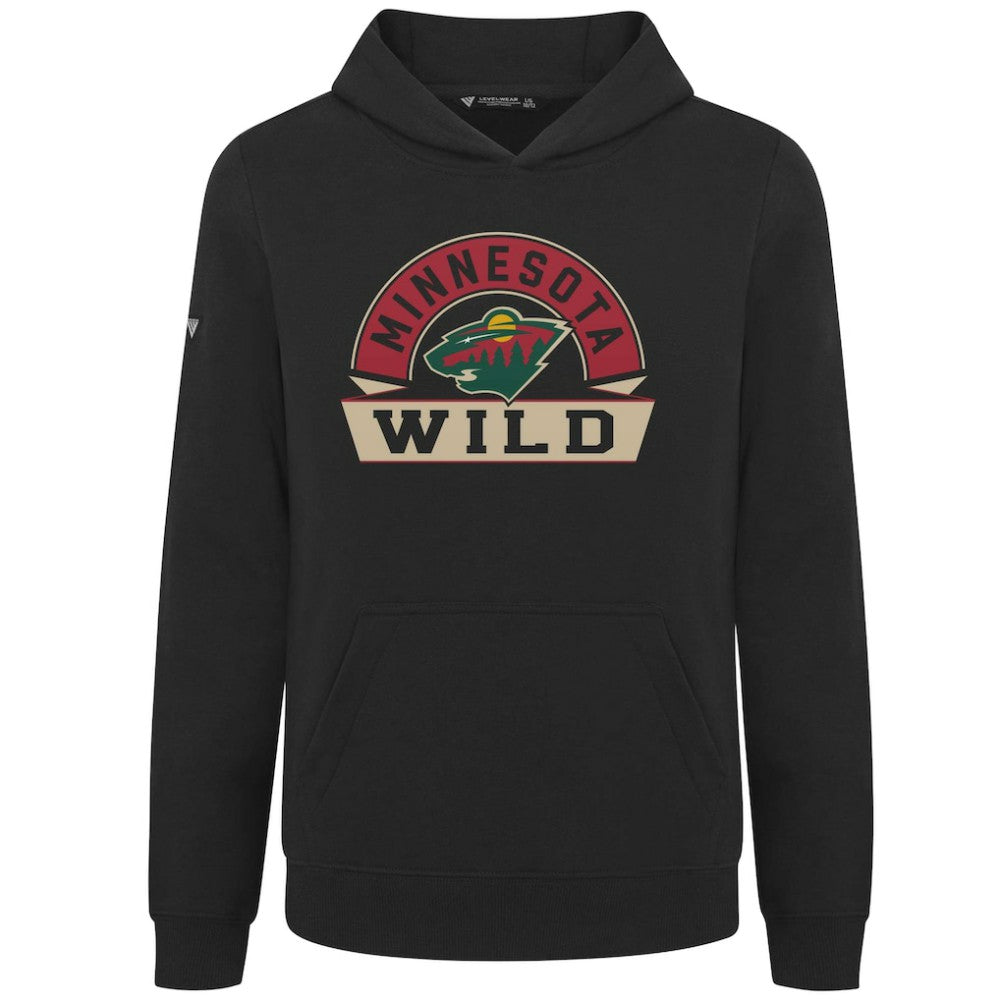 Minnesota Wild Levelwear Youth Podium Banner Arch Pullover Hoodie