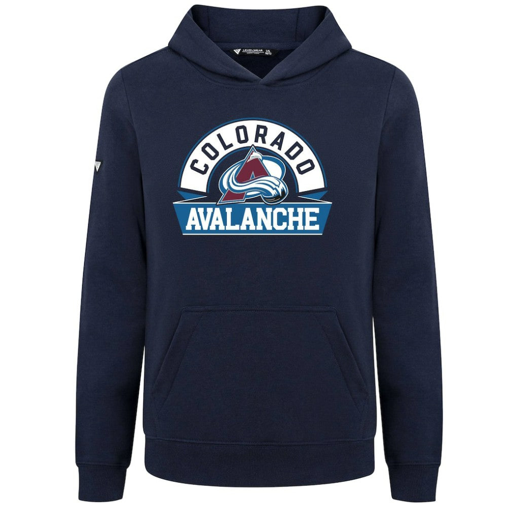 Colorado Avalanche Levelwear Youth Podium Banner Arch Pullover Hoodie