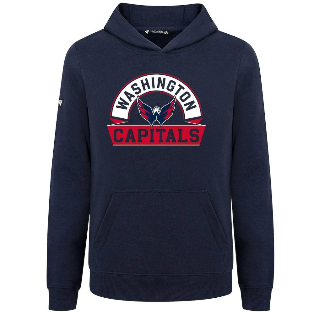 Washington Capitals Levelwear Youth Podium Banner Arch Pullover Hoodie