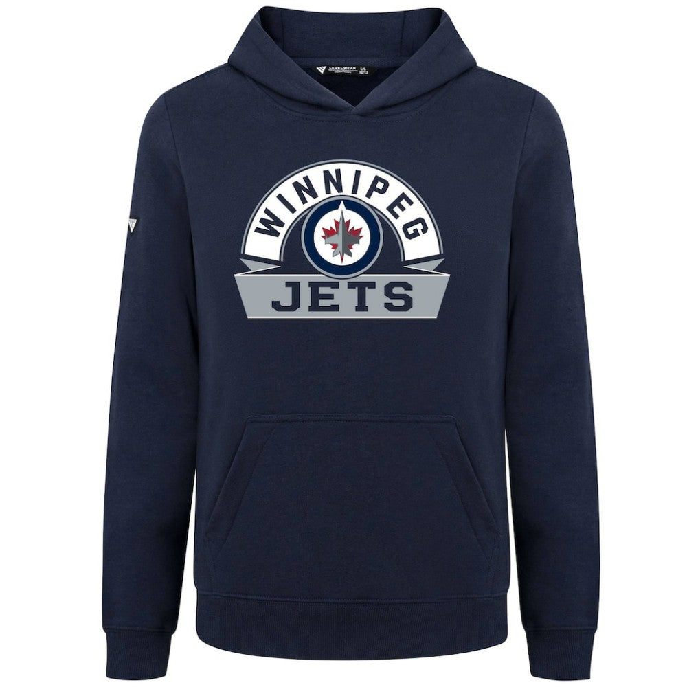 Winnipeg Jets Levelwear Youth Podium Banner Arch Pullover Hoodie
