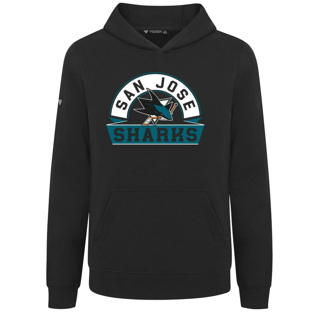 San Jose Sharks Levelwear Youth Podium Banner Arch Pullover Hoodie