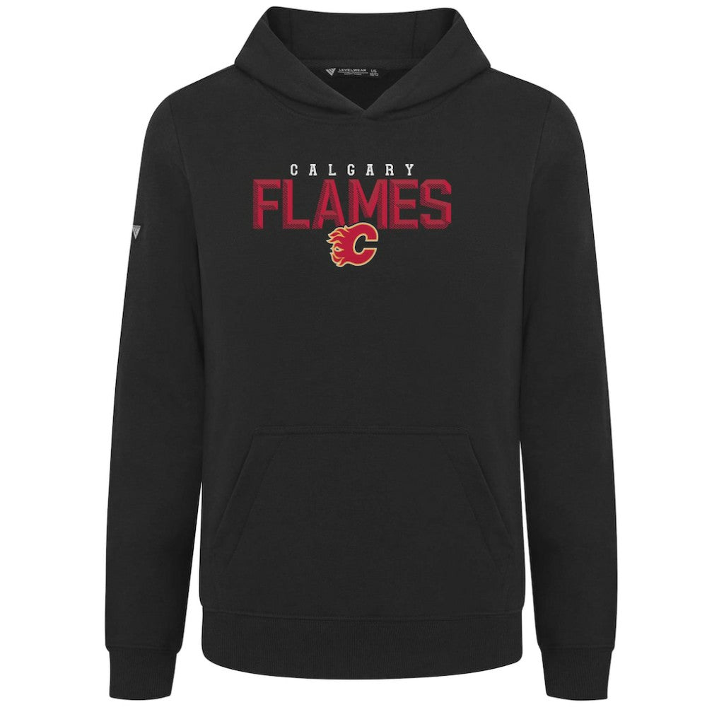 Calgary Flames Levelwear Youth Podium Carve Pullover Hoodie