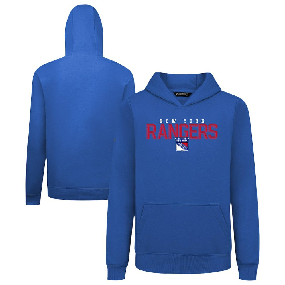 New York Rangers Levelwear Youth Podium Carve Pullover Hoodie