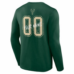 Milwaukee Bucks Hustle Custom Long Sleeve T-Shirt - Hunter Green shop