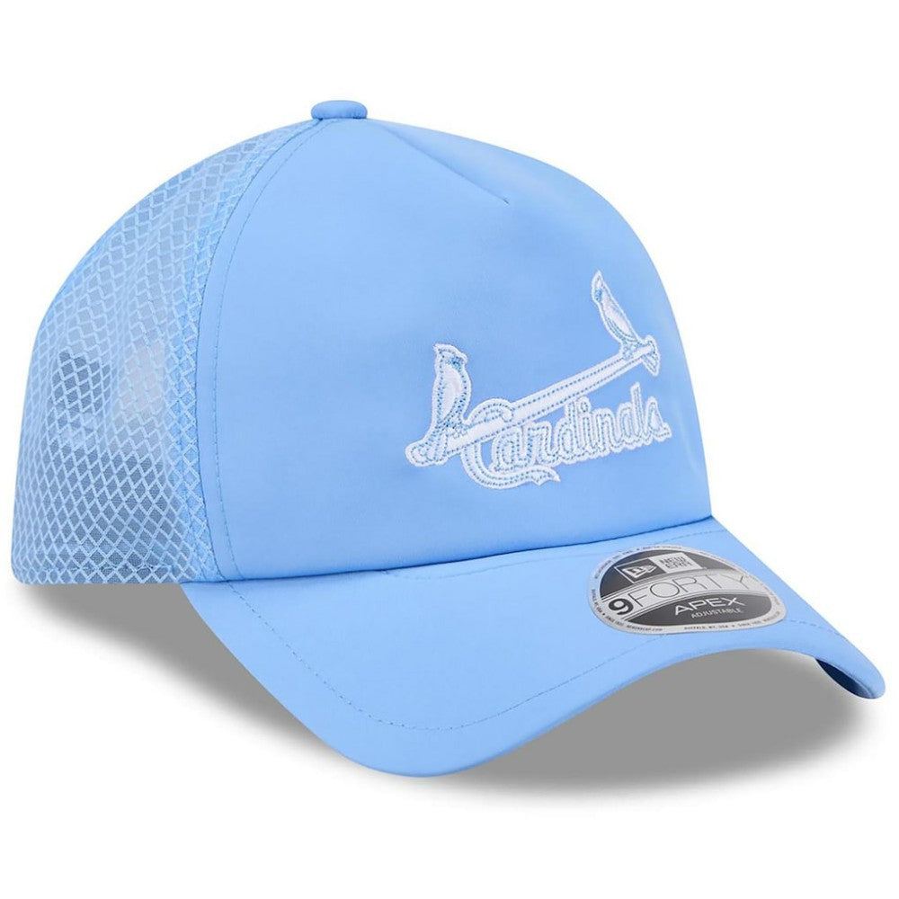 St. Louis Cardinals 2026 Batting Practice Alternate Apex 9FORTY Adjustable Hat - Light Blue | New Era