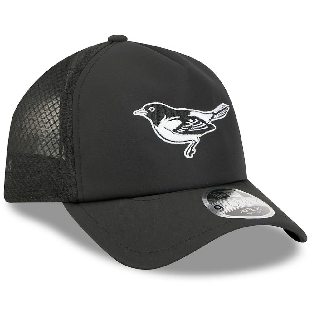 Baltimore Orioles 2026 Batting Practice Alternate Apex 9FORTY Adjustable Hat - Black | New Era