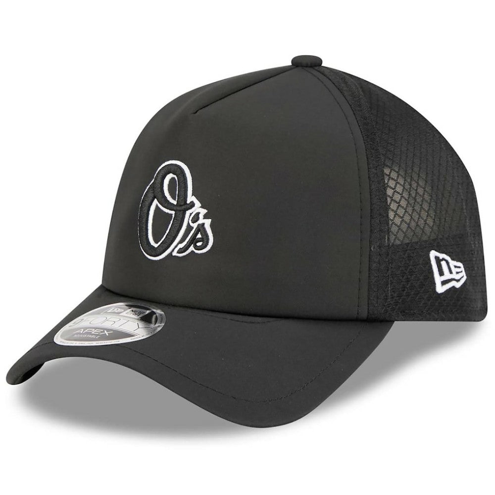Baltimore Orioles 2026 Batting Practice Alternate Apex 9FORTY Adjustable Hat - Black | New Era
