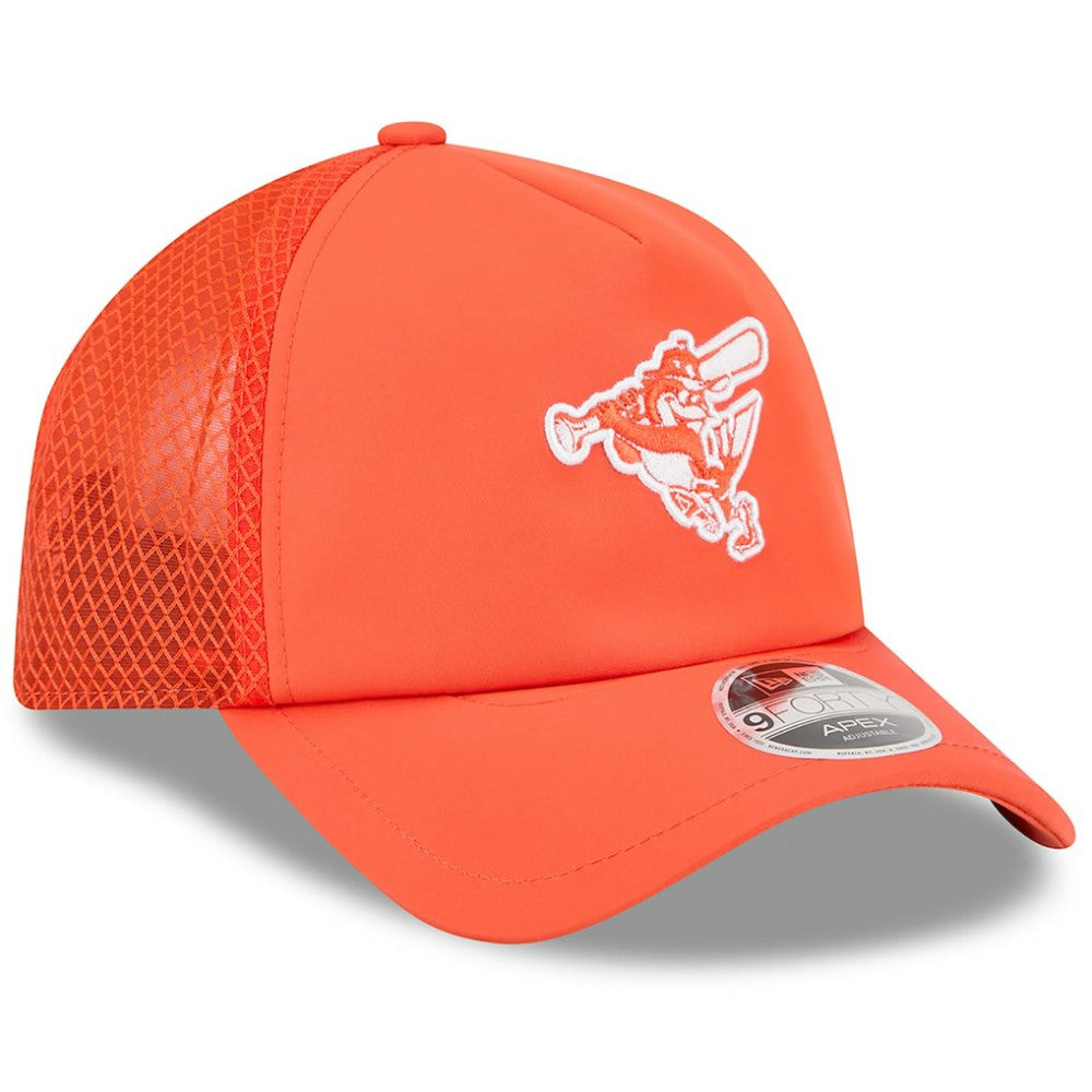 Baltimore Orioles 2026 Batting Practice Alternate Apex 9FORTY Adjustable Hat - Orange | New Era