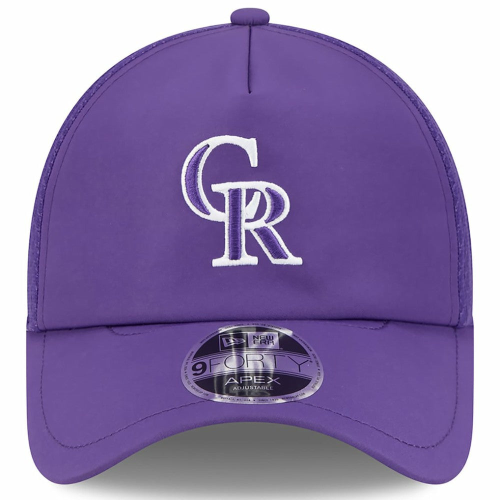 Colorado Rockies 2026 Batting Practice Apex 9FORTY Adjustable Trucker Hat - Purple | New Era