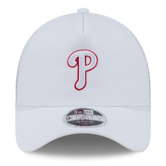 Philadelphia Phillies 2026 Batting Practice Apex 9FORTY Adjustable Trucker Hat - White | New Era