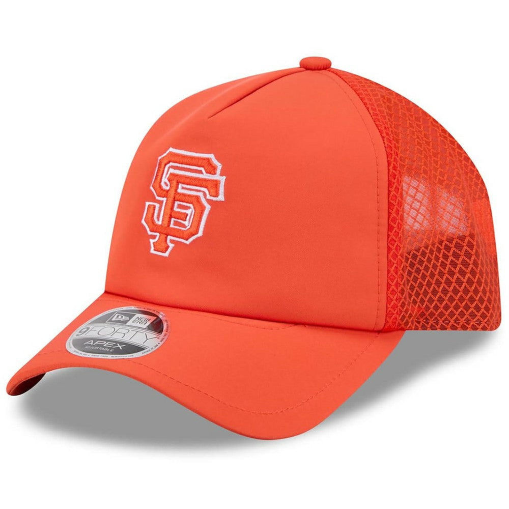 San Francisco Giants 2026 Batting Practice Apex 9FORTY Adjustable Trucker Hat - Orange | New Era