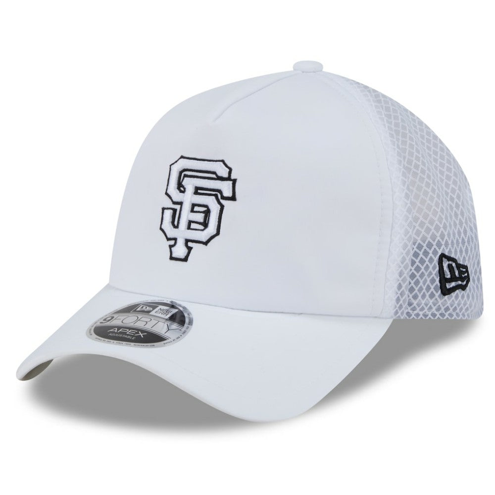 San Francisco Giants 2026 Batting Practice Apex 9FORTY Adjustable Trucker Hat - White | New Era
